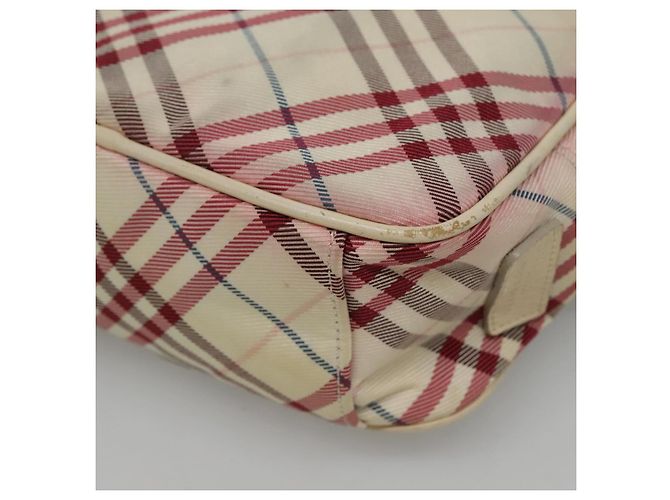 Borsa a spalla in nylon Burberry Nova Check Blue Label bianca Auth ti2846 Bianco - vista 9