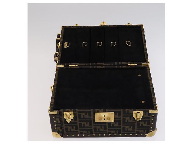 FENDI Zucca Canvas Schmuckkoffer Schmuckbox Schwarz Braun Auth 113789SV - Ansicht 11
