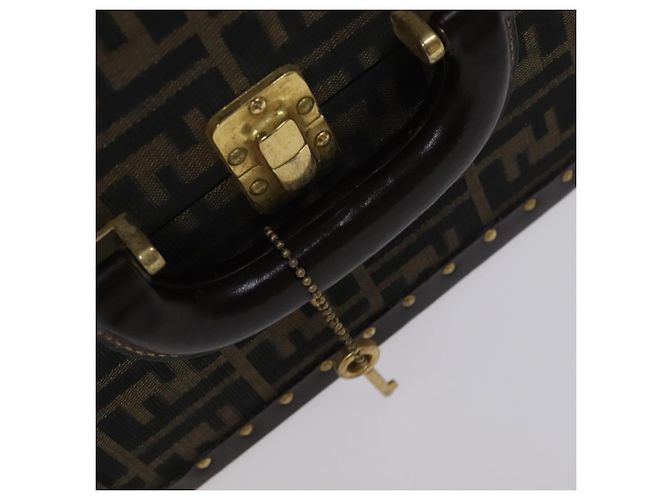 FENDI Zucca Canvas Schmuckkoffer Schmuckbox Schwarz Braun Auth 113789SV - Ansicht 14