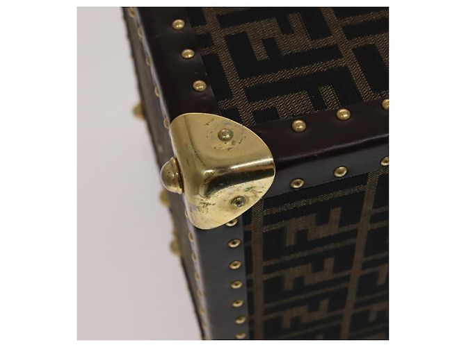 FENDI Zucca Canvas Schmuckkoffer Schmuckbox Schwarz Braun Auth 113789SV - Ansicht 17