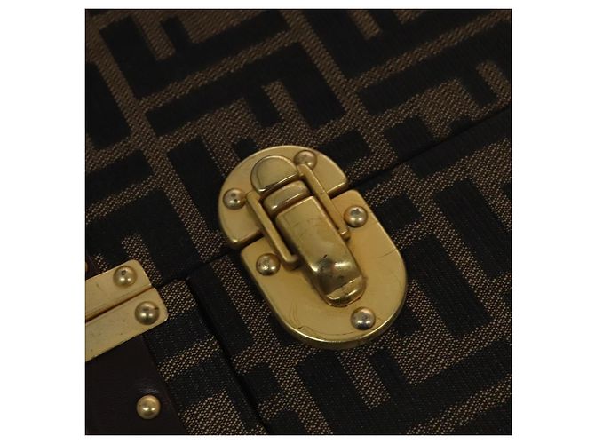 FENDI Zucca Canvas Schmuckkoffer Schmuckbox Schwarz Braun Auth 113789SV - Ansicht 18