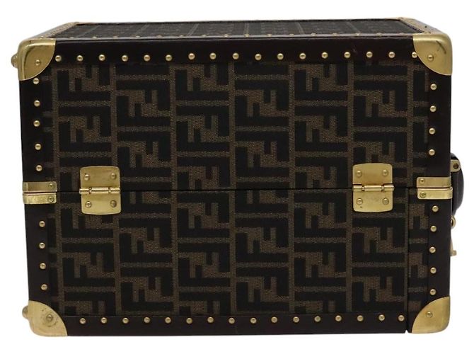 FENDI Zucca Canvas Schmuckkoffer Schmuckbox Schwarz Braun Auth 113789SV - Ansicht 2
