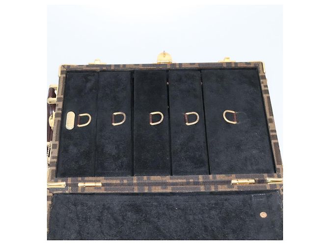 FENDI Zucca Canvas Schmuckkoffer Schmuckbox Schwarz Braun Auth 113789SV - Ansicht 20