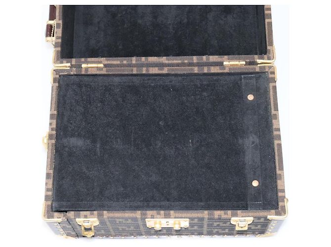 FENDI Zucca Canvas Schmuckkoffer Schmuckbox Schwarz Braun Auth 113789SV - Ansicht 24