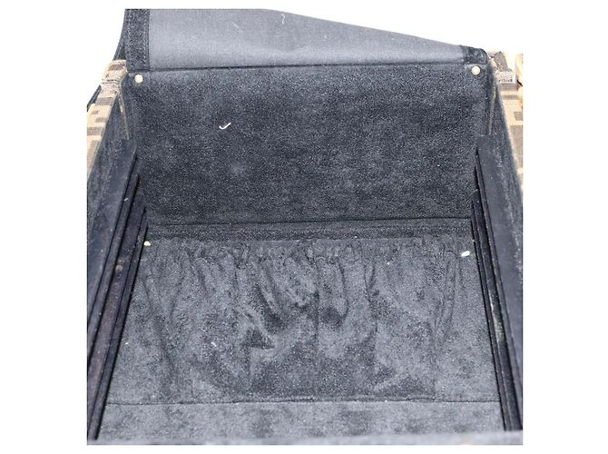 FENDI Zucca Canvas Schmuckkoffer Schmuckbox Schwarz Braun Auth 113789SV - Ansicht 29