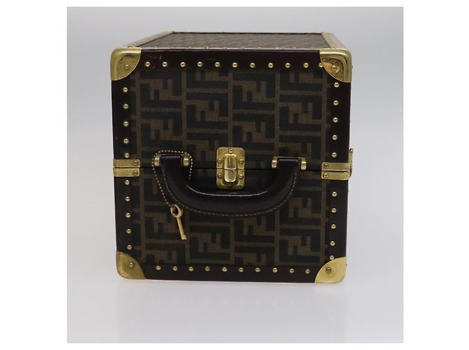 FENDI Zucca Canvas Schmuckkoffer Schmuckbox Schwarz Braun Auth 113789SV - Ansicht 4