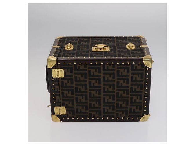 FENDI Zucca Canvas Schmuckkoffer Schmuckbox Schwarz Braun Auth 113789SV - Ansicht 5