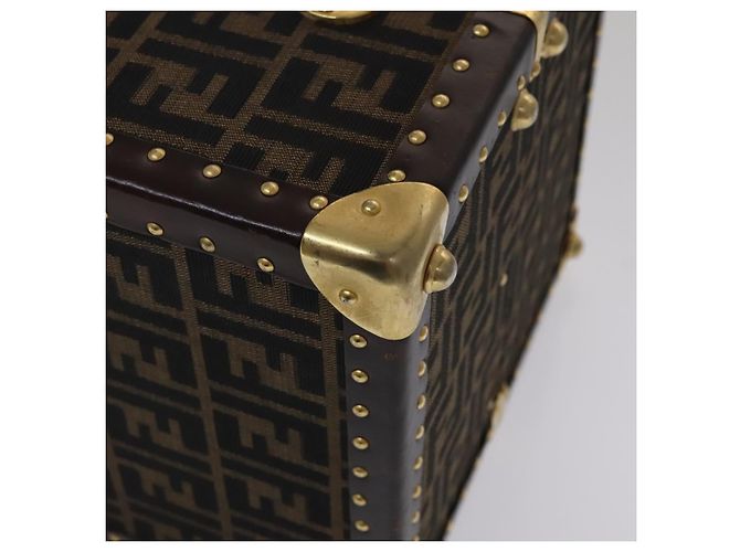 FENDI Zucca Canvas Schmuckkoffer Schmuckbox Schwarz Braun Auth 113789SV - Ansicht 8