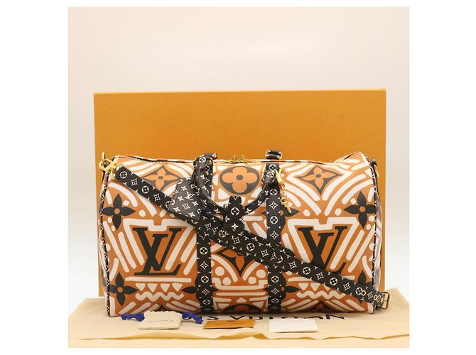 LOUIS VUITTON LV Crafty Keepall Bandouliere 45 Boston Caramel M45473 Auth 29194S Caramello Monogramma - vista 12