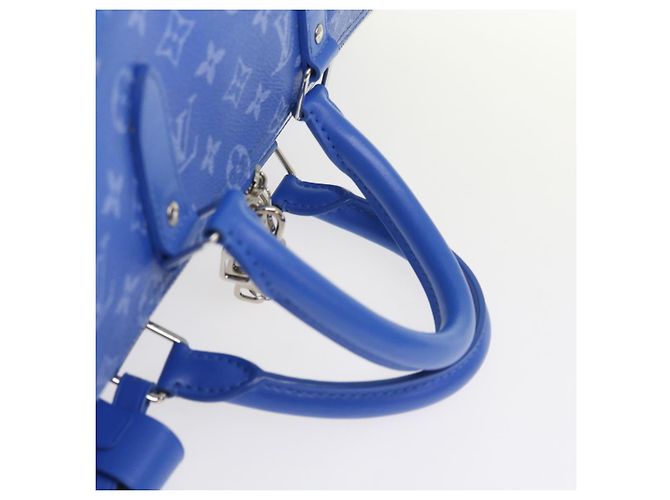 LOUIS VUITTON Borsa Keepall Bandoulière 50 Monogram Clouds M45428 LV Auth 56645S Bianco Blu - vista 14