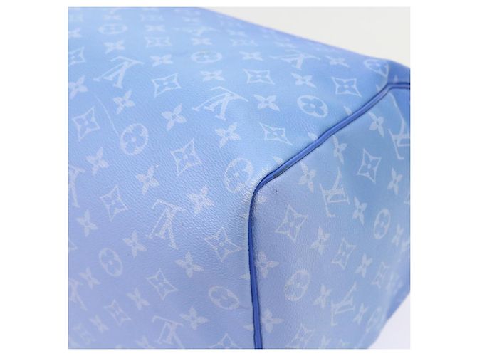 LOUIS VUITTON Borsa Keepall Bandoulière 50 Monogram Clouds M45428 LV Auth 56645S Bianco Blu - vista 16