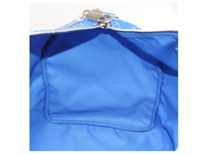 LOUIS VUITTON Borsa Keepall Bandoulière 50 Monogram Clouds M45428 LV Auth 56645S Bianco Blu - vista 21