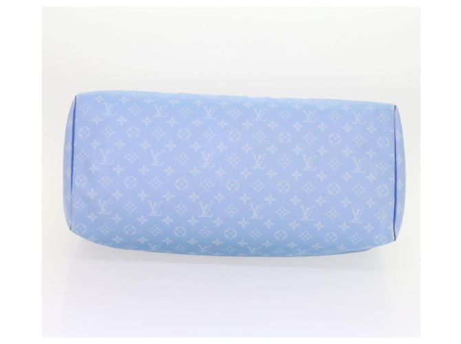 LOUIS VUITTON Borsa Keepall Bandoulière 50 Monogram Clouds M45428 LV Auth 56645S Bianco Blu - vista 6