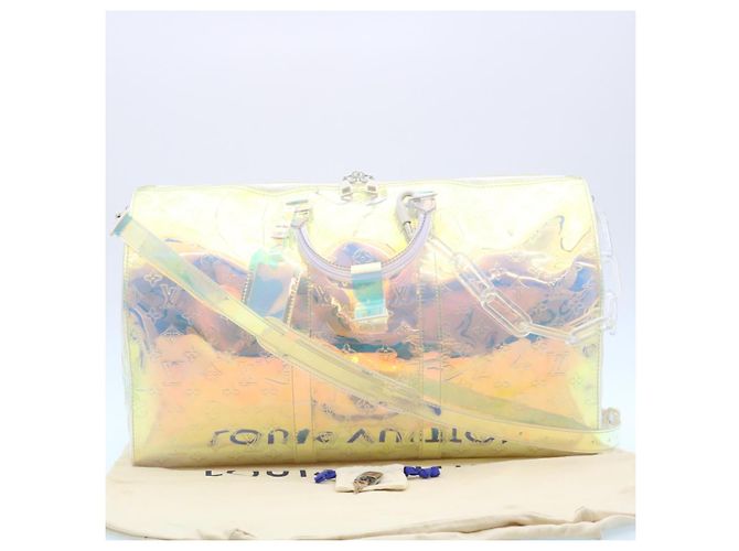 LOUIS VUITTON Monogram Prism Keepall Bandouliere 50 BostonBag M53271 Auth 28628S Multicolore - vista 12