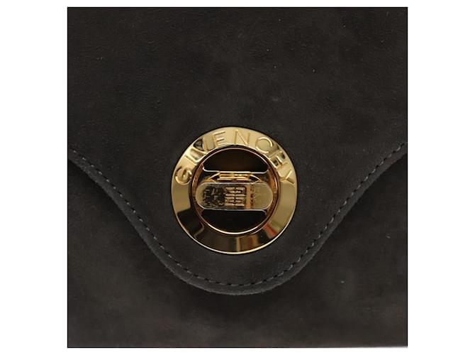 Borsa a mano GIVENCHY in suede grigio e oro Auth bs27976 Marrone D'oro - vista 10