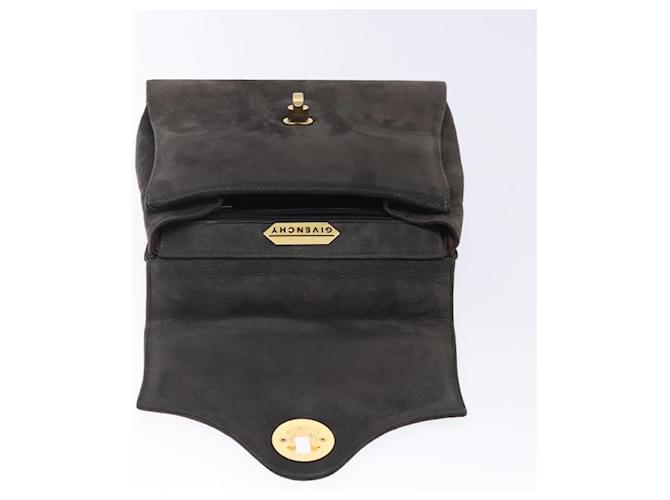 Borsa a mano GIVENCHY in suede grigio e oro Auth bs27976 Marrone D'oro - vista 11