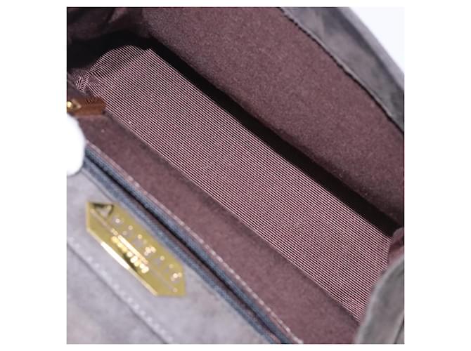 Borsa a mano GIVENCHY in suede grigio e oro Auth bs27976 Marrone D'oro - vista 12