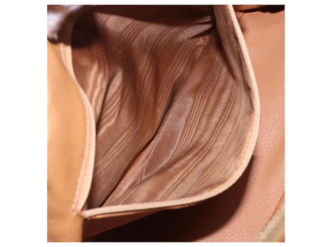 Céline Borsa a mano in tela Macadam CELINE in pelle PVC marrone e oro Auth gh484 D'oro - vista 11