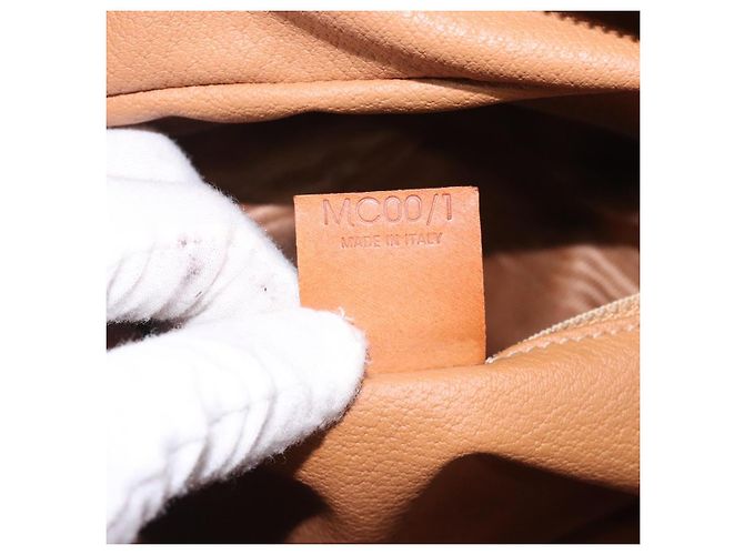 Céline Borsa a mano in tela Macadam CELINE in pelle PVC marrone e oro Auth gh484 D'oro - vista 12