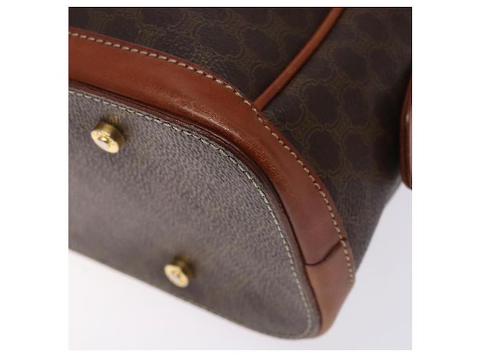 Céline Borsa a mano in tela Macadam CELINE in pelle PVC marrone e oro Auth gh484 D'oro - vista 15