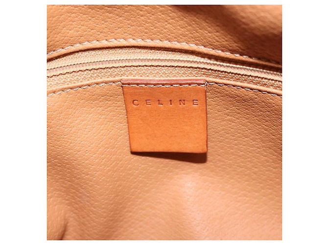 Céline Borsa a mano in tela Macadam CELINE in pelle PVC marrone e oro Auth gh484 D'oro - vista 18