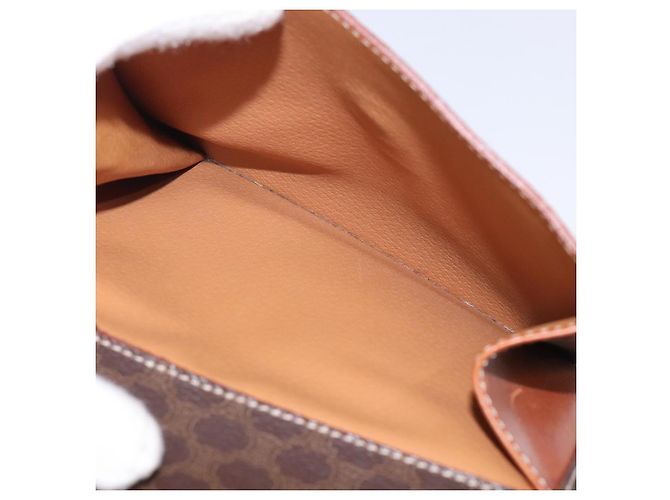 Céline Borsa a mano in tela Macadam CELINE in pelle PVC marrone e oro Auth gh484 D'oro - vista 21