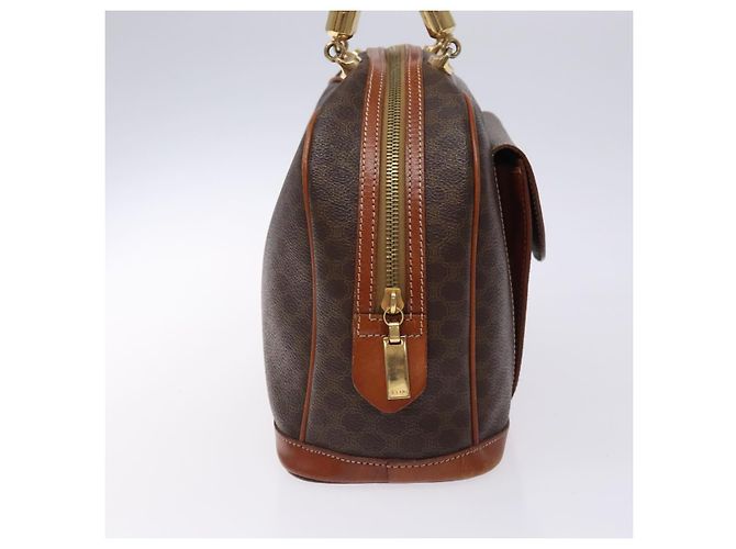 Céline Borsa a mano in tela Macadam CELINE in pelle PVC marrone e oro Auth gh484 D'oro - vista 3