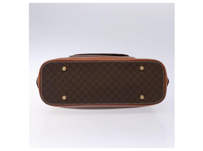 Céline Borsa a mano in tela Macadam CELINE in pelle PVC marrone e oro Auth gh484 D'oro - vista 5