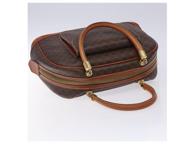 Céline Borsa a mano in tela Macadam CELINE in pelle PVC marrone e oro Auth gh484 D'oro - vista 6