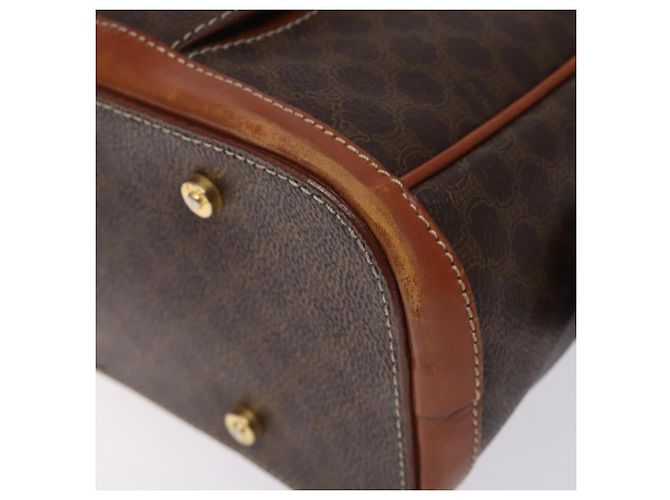 Céline Borsa a mano in tela Macadam CELINE in pelle PVC marrone e oro Auth gh484 D'oro - vista 9