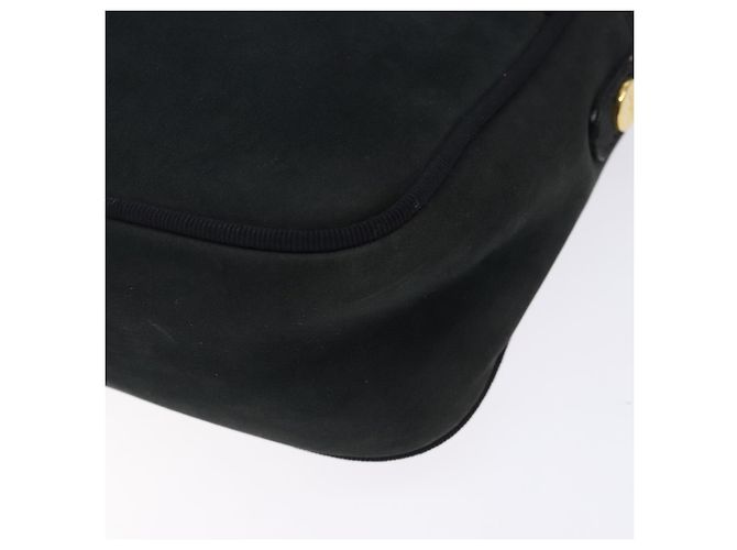 Borsa a Spalla Vala in Camoscio Blu Navy e Oro di Salvatore Ferragamo Auth gh351 - vista 14