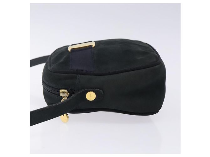 Borsa a Spalla Vala in Camoscio Blu Navy e Oro di Salvatore Ferragamo Auth gh351 - vista 4