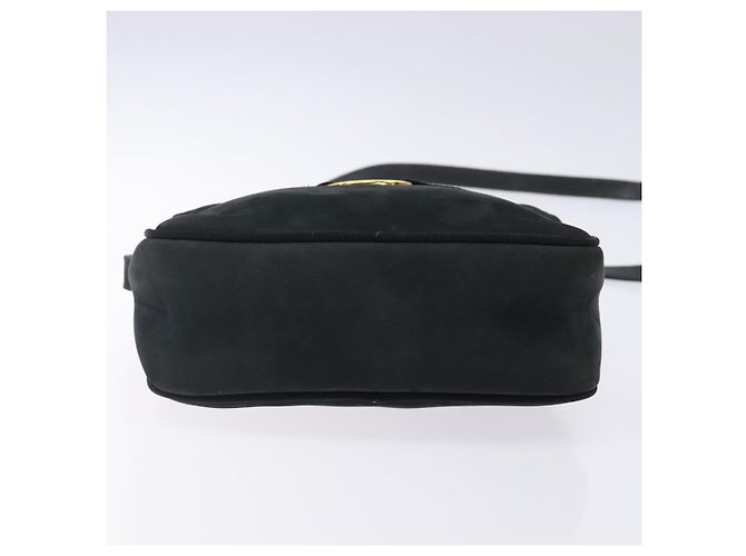 Borsa a Spalla Vala in Camoscio Blu Navy e Oro di Salvatore Ferragamo Auth gh351 - vista 5