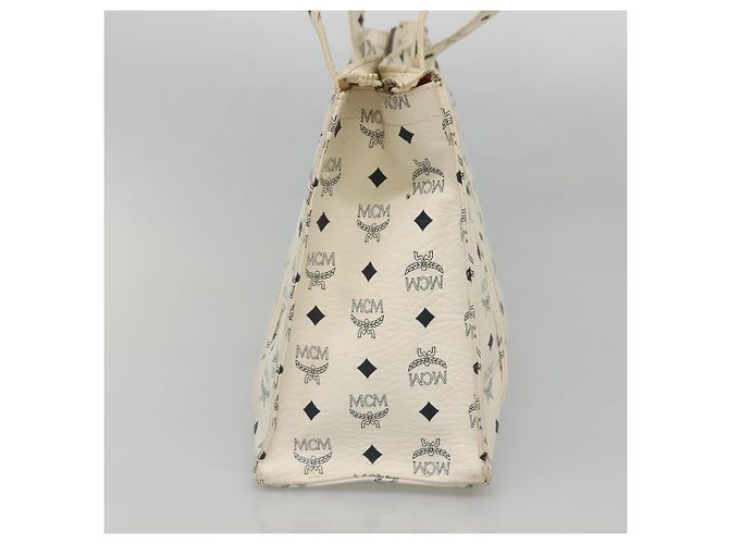 Borsa a spalla MCM Logogram Vicetos in pelle PVC bianca e oro Auth BA3867 Bianco D'oro - vista 3