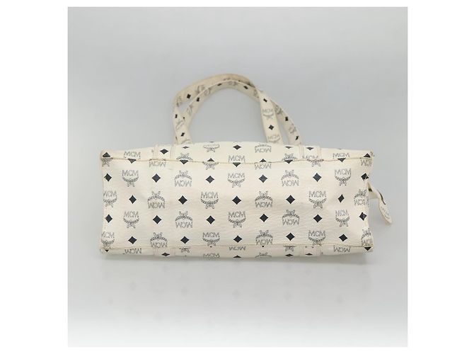 Borsa a spalla MCM Logogram Vicetos in pelle PVC bianca e oro Auth BA3867 Bianco D'oro - vista 5