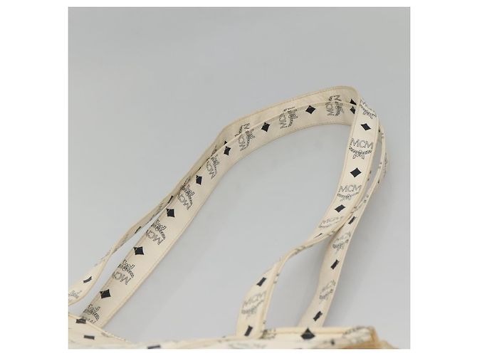Borsa a spalla MCM Logogram Vicetos in pelle PVC bianca e oro Auth BA3867 Bianco D'oro - vista 8