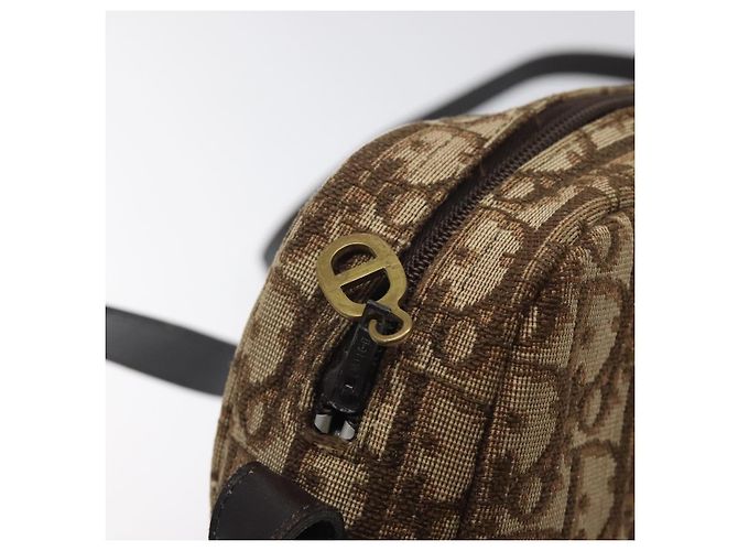 Borsa a Spalla in Tela Trotter Christian Dior Marrone Auth 131685 - vista 10
