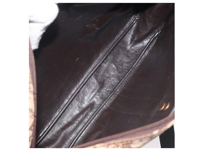 Borsa a Spalla in Tela Trotter Christian Dior Marrone Auth 131685 - vista 12