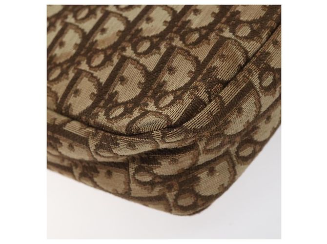 Borsa a Spalla in Tela Trotter Christian Dior Marrone Auth 131685 - vista 15