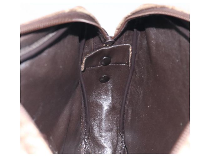 Borsa a Spalla in Tela Trotter Christian Dior Marrone Auth 131685 - vista 18