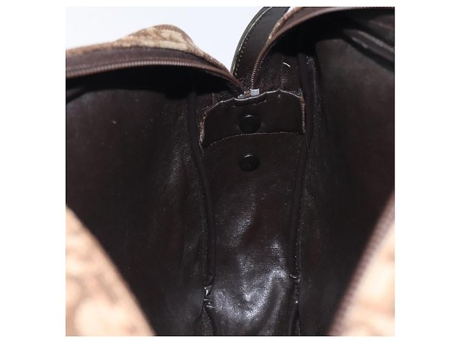 Borsa a Spalla in Tela Trotter Christian Dior Marrone Auth 131685 - vista 19
