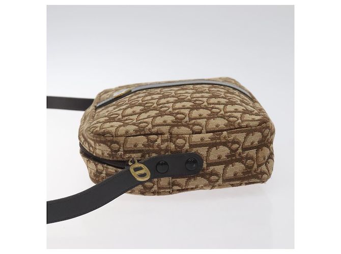 Borsa a Spalla in Tela Trotter Christian Dior Marrone Auth 131685 - vista 4
