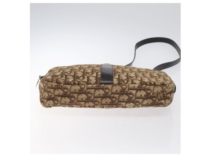 Borsa a Spalla in Tela Trotter Christian Dior Marrone Auth 131685 - vista 5
