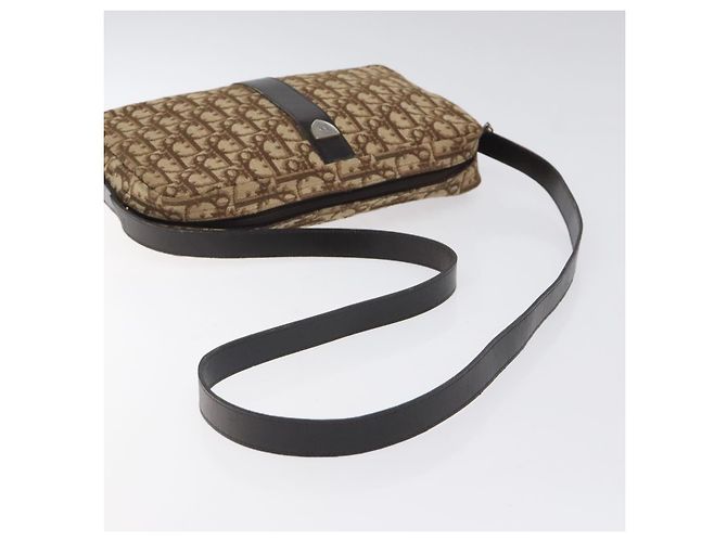 Borsa a Spalla in Tela Trotter Christian Dior Marrone Auth 131685 - vista 7