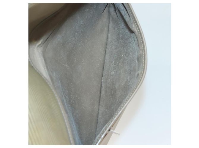 SAINT LAURENT Clutch Borsa in Pelle PVC 4Set Nero Grigio Beige Auth bs27239 Marrone - vista 13