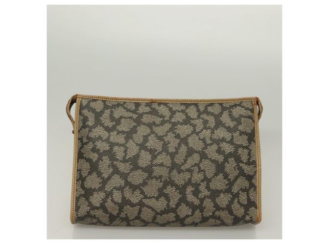 SAINT LAURENT Clutch Borsa in Pelle PVC 4Set Nero Grigio Beige Auth bs27239 Marrone - vista 15