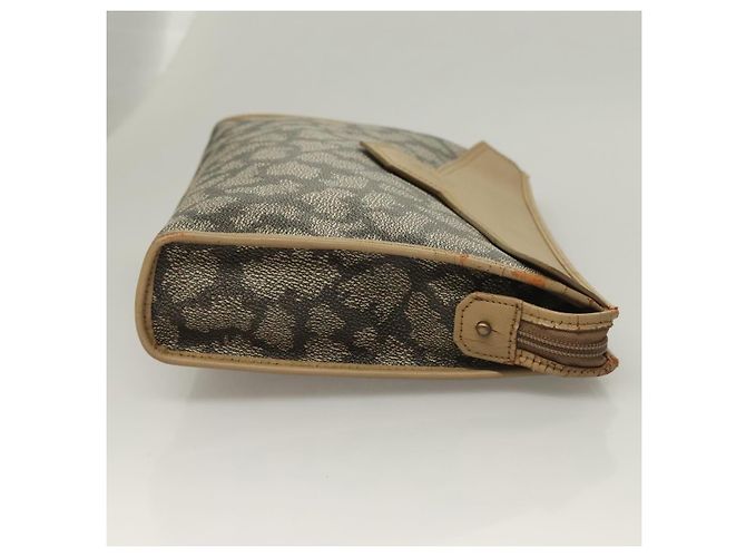 SAINT LAURENT Clutch Borsa in Pelle PVC 4Set Nero Grigio Beige Auth bs27239 Marrone - vista 16
