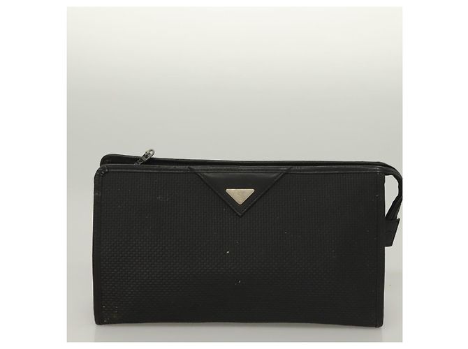SAINT LAURENT Clutch Borsa in Pelle PVC 4Set Nero Grigio Beige Auth bs27239 Marrone - vista 20