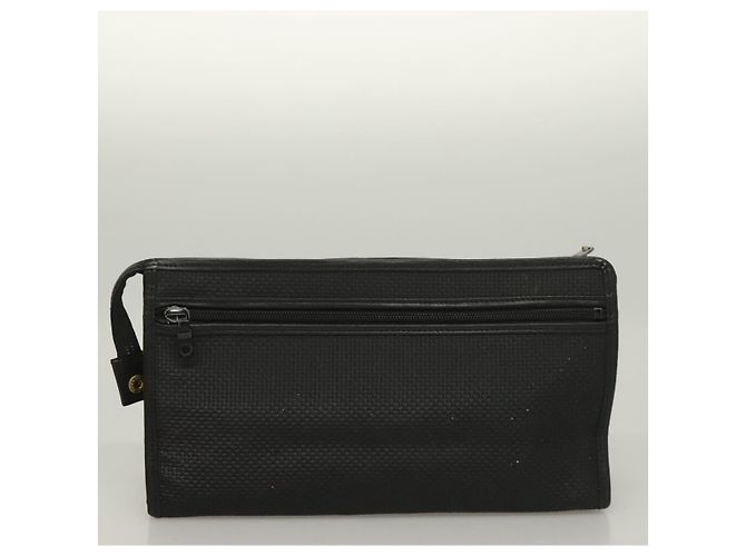 SAINT LAURENT Clutch Borsa in Pelle PVC 4Set Nero Grigio Beige Auth bs27239 Marrone - vista 21