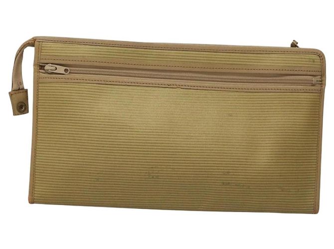 SAINT LAURENT Clutch Borsa in Pelle PVC 4Set Nero Grigio Beige Auth bs27239 Marrone - vista 3